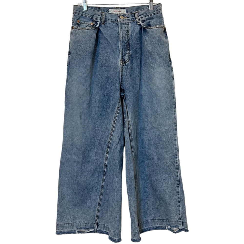 VETIVER WIDE LEG, HIGH RISE JEANS SIZE LARGE /28” WAIST.